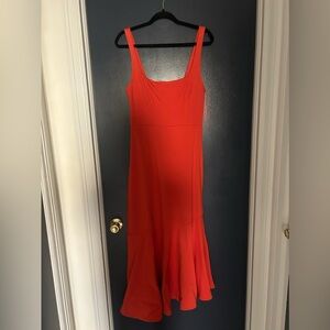 Anthropologie red/rouge scuba maxi dress size S